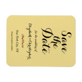 Elegant Script Gold Black Wedding Save the Date Magneet (Horizontaal)