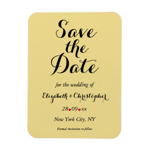 Elegant Script Gold Black Wedding Save the Date Magneet