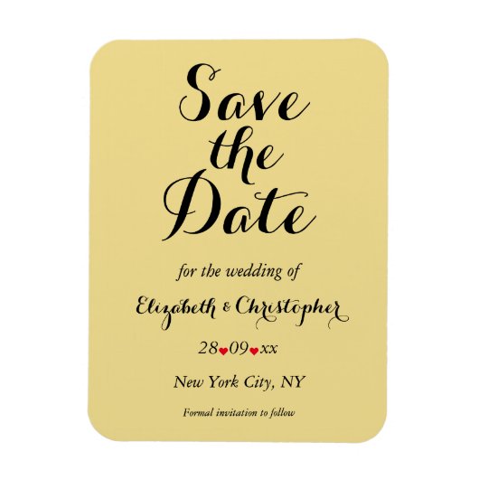 Elegant Script Gold Black Wedding Save the Date Magneet (Verticaal)