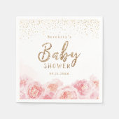 Elegant script gold & blush baby shower servet (Voorkant)
