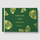 Élégant Script Gold Exotic Feuille Mariage (Recto)
