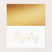 Élégant Script Gold Foil Carte de registre cadeau (Extérieur déplié)