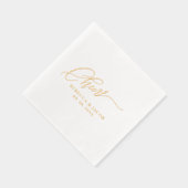 Elegant Script Gold Folie Servetten (Rechts)