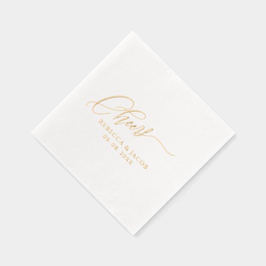 Elegant Script Gold Folie Servetten (Rechts)