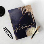 Elegant Script Gold Glitter maakt een Waterverf va Planner
