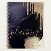 Elegant Script Gold Glitter maakt een Waterverf va Planner (Voorkant)
