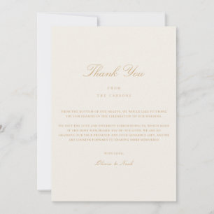 Elegant Script Gold & Ivory Dank je kaart