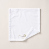 Elegant Script Gold Monogram Initialen Naam Bad Handdoek (Wasdoekje)