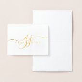 Elegant Script Gold Monogram Initialen Naam Folie Kaarten (Display)