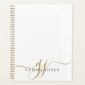 Elegant Script Gold Monogram Initialen Naam Planner (Voorkant)