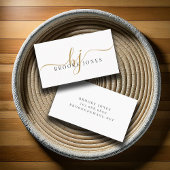 Elegant Script Gold Monogram Initialen Naam Visitekaartje