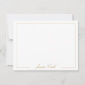Elegant Script Gold Monogram Naam Rand Notitiekaartje (Voorkant)