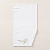 Élégant Script Gold Monogramme Initiales Nom (Serviette à main)