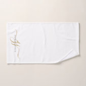 Élégant Script Gold Monogramme Initiales Nom (Serviette à main)
