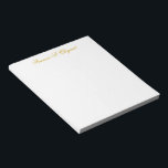 Élégant Script Gold Personnalisé Bloc-notes<br><div class="desc">Élégant bloc-notes personnalisé en or.</div>