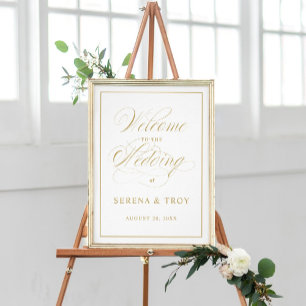 Elegant Script Gold Welcome Sign Weduwen Poster