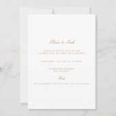 Élégant Script Gold & White Fiançailles Invitation (Devant)