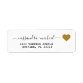 Elegant Script Gold white return address Etiket (Voorkant)