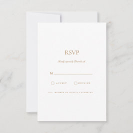 Elegant Script Gold & White RSVP-kaart RSVP Kaartje