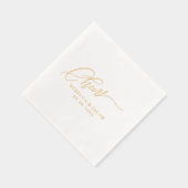 Elegant Script Goud Folie Servetten (Rechts)