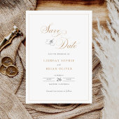 Elegant Script Goud Modern Bruiloft Save the Date Kaart