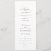 Elegant Script Goud Moderne Kalligrafie Bruiloft Programma (Voorkant)