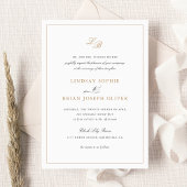 Elegant Script Goud Monogram Modern Bruiloft Kaart