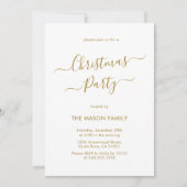 Elegant Script Goud Wit Vakantie Kerstfeest Kaart (Voorkant)