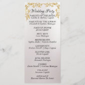 Elegant Script & Gouden Bladeren - Pearl White Wed Programma (Achterkant)