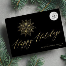 Elegant script gouden sneeuwvlok LOGO business