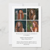 Elegant Script Graduate 5 Photo Collage Graduation Aankondiging (Achterkant)