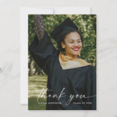 Elégant Script Graduation Merci Cartes (Devant)