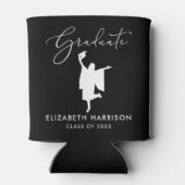 Elegant Script Graduation Party Black Blikjeskoeler (Achterkant)