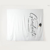 Elegant Script Graduation Party Photo Backdrop Wandkleed (Voorkant (horizontaal))