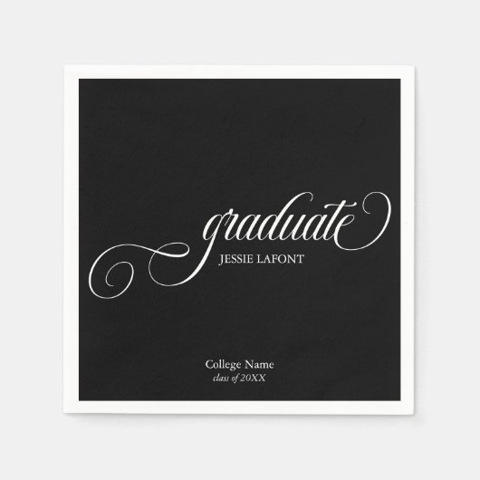 Elegant Script Graduation Party Servet (Voorkant)