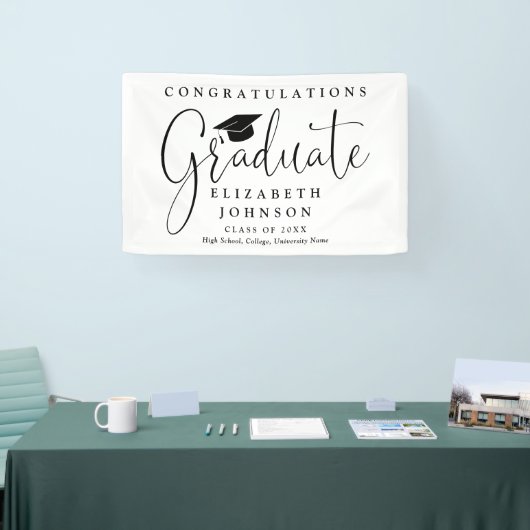 Elegant Script Graduation Party Spandoek (Beurs)