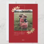 Elegant Script Grand Format Red Gold Kerstmis Feestdagenkaart (Achterkant)