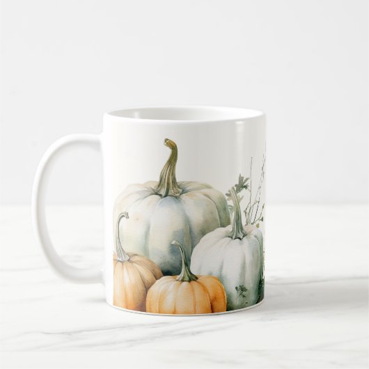 Élégant Script Grateful Rustic Citrouille Mug (Gauche)