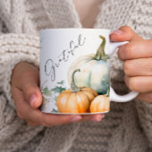 Élégant Script Grateful Rustic Citrouille Mug