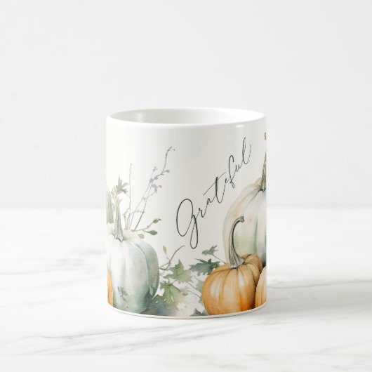 Elegant Script Grateful rustieke pompoen Mok (Center)