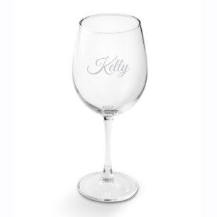 Élégant Script gravé 19 oz. Verre blanc