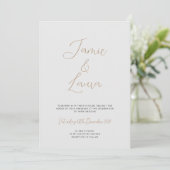 Elegant Script Gray Wedding Invitation Kaart (Staand voorkant)