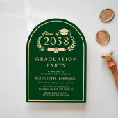 Elegant Script Green College Graduation Party Arch Kaart