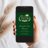 Elegant Script Green College Graduparty Kaart