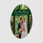 Elegant Script Green Ons eerste kerstOrnament Ornament (voorkant)