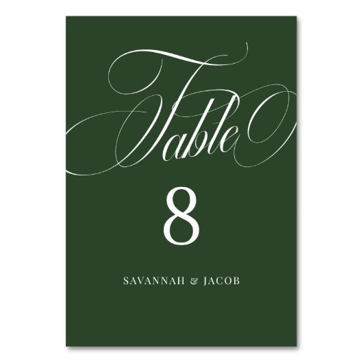 Elegant Script Green Wedding Kaart (Achterkant)