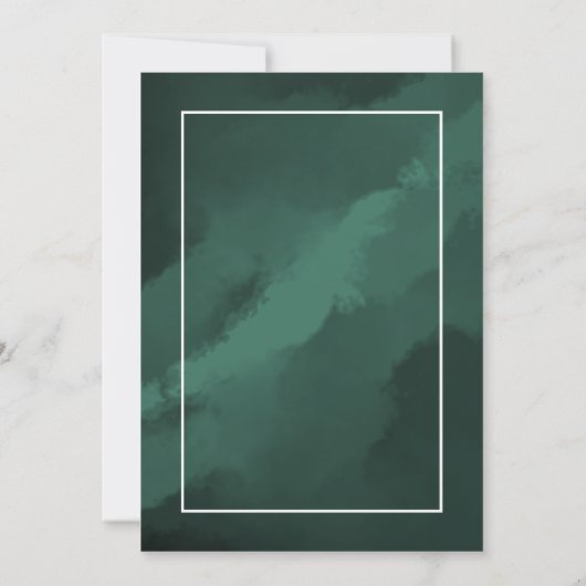 Elegant Script Green Wedding Sla de datum op Kaart (Achterkant)