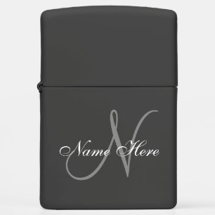 Elegant Script Grey Custom Monogram Name