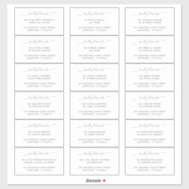 Elegant Script Grey Gast Adres Label Sjabloon