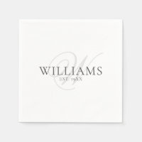 Elegant Script Grey Monogram Familie Formele Dinne